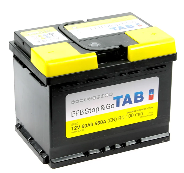 TAB EFB Stop & Go 60 А/ч 580 А о.п. 212060 / 56088 EFB - фото 4629
