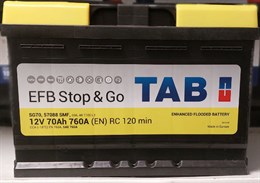 TAB EFB Stop&Go 70 А/ч 760 A о.п. 212070 / 57088 EFB