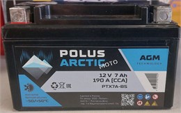 POLUS ARCTIC MOTO AGM 7 А/ч 190 А п.п. (PTX7A-BS)