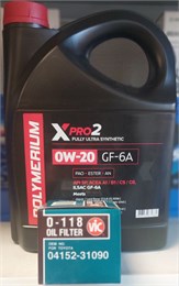 POLYMERIUM XPRO2 0W-20 GF-6A, 4 л + масляный фильтр VIC O-118 2568