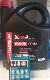 POLYMERIUM XPRO2 0W-20 GF-6A, 4 л + масляный фильтр VIC C-110 2570