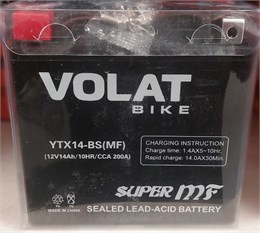 VOLAT 14 А/ч 200 А п.п. YTX14-BS